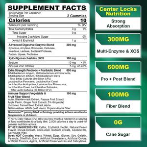 Gomitas de Fibra Sin Azúcar, Suplementos de Enzimas Digestivas Múltiples, Probióticos y Prebióticos, Gomitas Rellenas con Mezcla de Fibra - Product Image 2