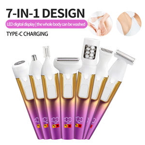 Kit de beauté 7 en 1 épilateur domestique électrique et rasoir pour femmes et hommes tondeuse rechargeable pour oreilles/<span class=keywords><strong>nez</strong></span> et corps entier - Product Image 3