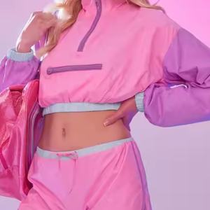 Nouvelle Arrivée Vente Chaude Survêtements pour Femmes Sportifs Manches Longues Crop Top Taille Élastique Shorts en Nylon pour Femmes - Product Image 2