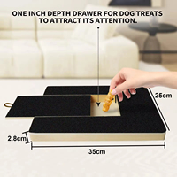 Bunnyhi GZB002 Planche à gratter durable pour patte d'ongle de chien avec papier de verre noir Tampon à gratter pour chien en bois pour ongles avec boîte à collation