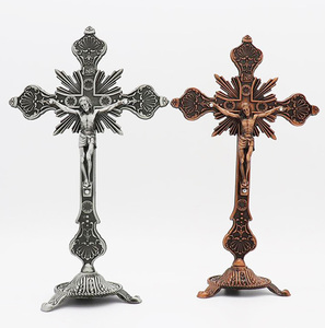 Christian patung berdiri salib Yesus Katolik, ornamen dinding salib kantor mobil - Product Image 1