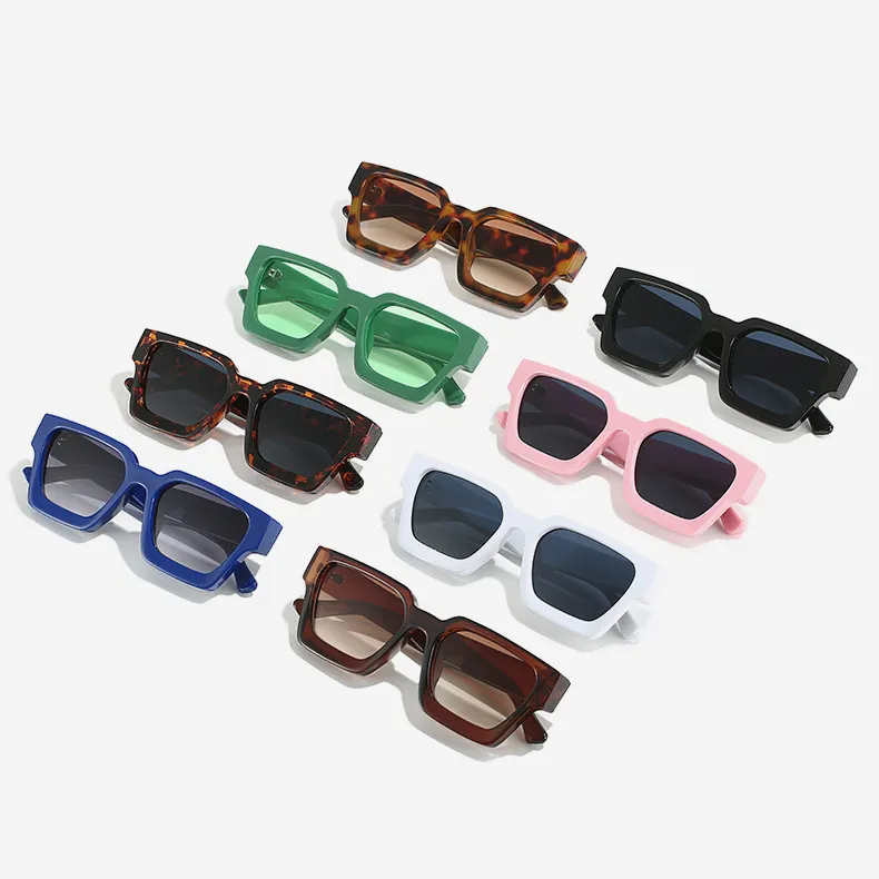 DL occhiali all'ingrosso occhiali da sole quadrati spessi classici con montatura grossa occhiali da sole da donna Hip Hop Flat Top UV400 Eyewear 2023