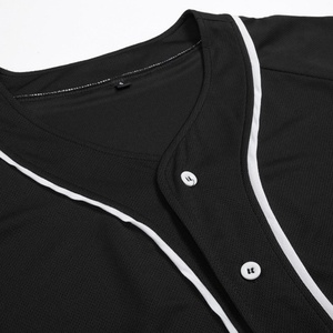 Oem Custom Fashion Print Red and Black Baseball Full <b>Button</b> Jersey - Product Image 4