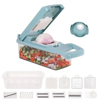 Slimme keukenhulpmiddelen, goede kwaliteit mandoline snijmachine, handmatige voedselhakker, groentesnijder, 15-in-1 groentehakker