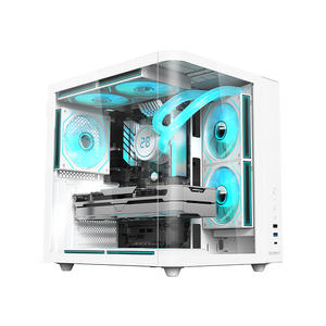 Boîtiers <span class=keywords><strong>d</strong></span>'<span class=keywords><strong>ordinateur</strong></span> de jeu en métal et verre incurvé MicroATX CH2+ Mid Tower avec ports USB sur le devant, vue sur la mer transparente, e-sport - Product Image 6
