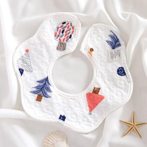 360 ücretsiz rotasyon Bib sevimli çiçek şekli, yumuşak pamuk önlükler, su geçirmez pamuk bebek önlükler birçok baskı desen - Product Image 4