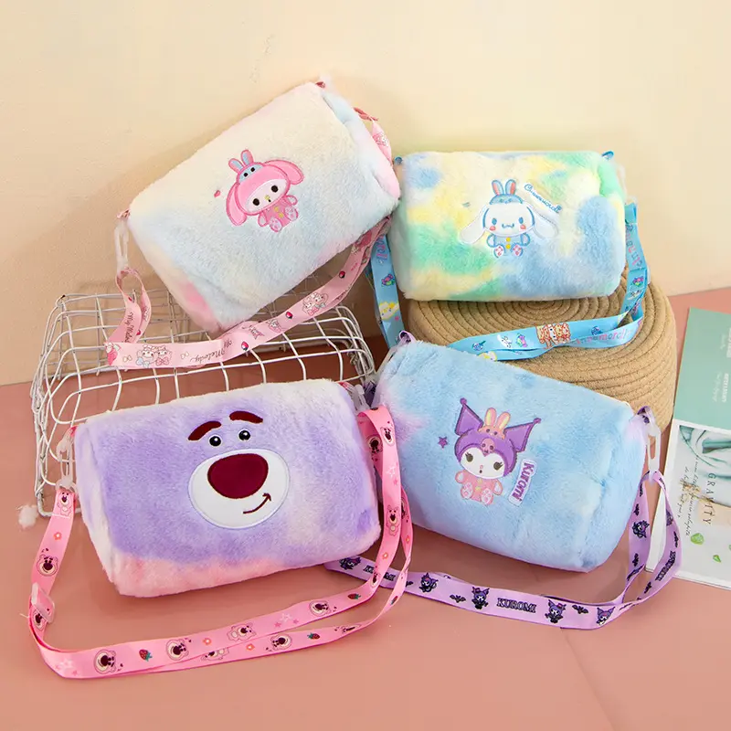 Yüksek kaliteli HK Kitty Kitty mi melodi dolması peluş HK Kitty kedi çapraz vücut çanta Kawaii saklama çantası telefon çanta para kesesi