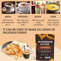 Poudre de café aux champignons en dropshipping, mélange instantané, emballage personnalisé, OEM ODM, vente en gros, approvisionnement direct usine