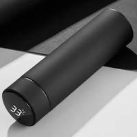 El mejor precio, termo con pantalla de temperatura LED Digital de acero inoxidable de 500ml, botella de agua térmica, termo inteligente