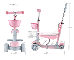 Nouvelle trottinette pliable pour enfants, adaptée aux bébés de 1 à 3-7 ans, une trottinette à trois roues pour garçons et filles - Product Image 4