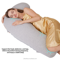 Oreiller de maternité ergonomique en forme de J, soutien orthopédique complet du corps, tissu en jersey doux, housse amovible et lavable, directement de l'usine