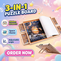 Table de puzzle en bois pliable personnalisable avec 6 tiroirs et couvercle pour le rangement et le tri des puzzles pour adultes