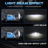 Mini projecteur H4 LED : Ampoule de phare de voiture en verre HD, ampoules antibrouillard 90W, feux de croisement et de route pour moto, auto, SUV