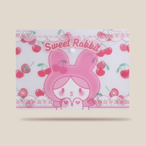 Bolsa de almacenamiento de papel de <span class=keywords><strong>prueba</strong></span> A4 de dibujos animados para estudiantes, organizador de archivos de PP bonito, bolsa de archivos de materiales suplementarios gruesos impermeables - Product Image 1