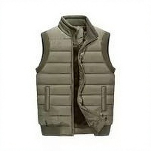 <b>Mens</b> Lightweight Padded Bomber <b>vest</b> Warm Sleeveless Zipper Stand Waterproof Soft Insulated Outerwear Casual Winter Wear <b>Black</b> - Product Image 1