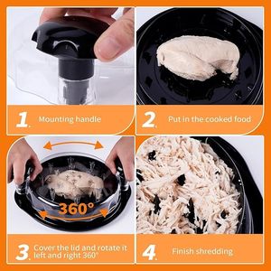 Grande machine à déchiqueter la viande cuite en plastique manuelle antidérapante pour la cuisine, déchiqueteur de poitrine de poulet, outil de déchiquetage de poulet de grande taille, torsion - Product Image 2