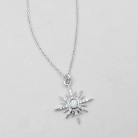 Bijoux personnalisés Peishang chaîne délicate en argent sterling 925 personnalisée collier pendentif en opale synthétique plaqué or rhodium bijoux pour femmes