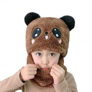 Nuevo gorro cálido para niños, gorro frío de esquí de invierno, gorro frío con orejas de oso bordado clásico - Product Image 1