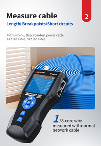เครื่องทดสอบสายเคเบิลเครือข่ายอีเธอร์เน็ต NOYAFA NF-8601S แบบมัลติฟังก์ชั่น TDR สำหรับตรวจสอบสายเคเบิล CAT 7 ได้รับมาตรฐาน CE ROHS FCC - Product Image 6