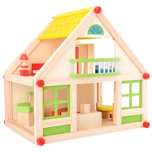 Children Pretend Role Play kids diy toy handmade mini wooden doll house