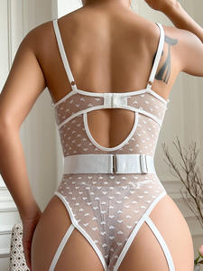 Lady <span class=keywords><strong>Sexy</strong></span> Lingerie White Temptation Ajustable Sling Open One Piece Tight Body para mujer comodidad ropa interior cintura Body Shaper - Product Image 3