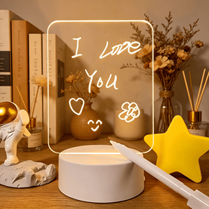 Unique Products Custom DIY Creative 3d Led Acrylic Glass Message for Kids Writing Board Memo - Product Image 1