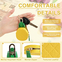 Porte-monnaie mignon en cuir PU à thème fruité, durable, mini porte-clés et pochette de rangement, accessoire de sac au style frais et simple