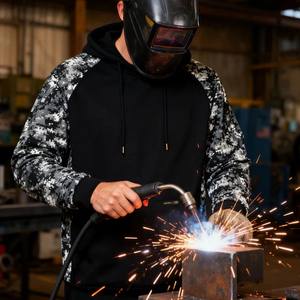 Sweat à capuche ignifuge noir camouflage FRC9431, fabriqué au Henan, pour la protection contre les incendies par temps froid et le travail industriel - Product Image 4