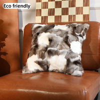 Coussin décoratif haut de gamme en fourrure de renard brun, doux pour la peau, pour le soutien lombaire