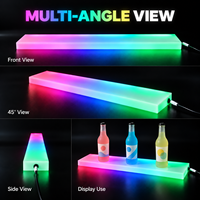 Étagère de présentation de bouteilles en acrylique LED personnalisée, comptoir de bar éclairé par lumière RGB, présentoir de bouteilles pour événements en boîte de nuit, OEM