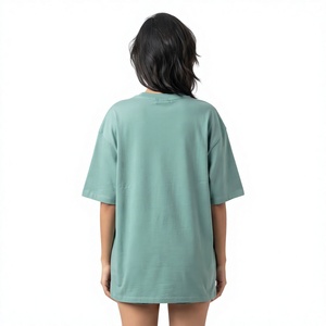 T-shirt décontracté à col rond en coton pour femme Hawk Eye, coupe ample, couleur unie, manches courtes, respirant, en jersey - Product Image 4