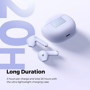 หูฟังไร้สาย SoundPEATS รุ่นขายดี <span class=keywords><strong>Air3</strong></span> <span class=keywords><strong>Deluxe</strong></span> HS สีม่วง พร้อมการรับรองคุณภาพเสียงระดับ Hi-Res และโหมดเล่นเกมแบบ Latency ต่ำ 0ms - Product Image 3