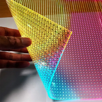 Écran LED transparent flexible pour publicité intérieure et extérieure, affichage cristallin 12V pour magasins de détail et ascenseurs, pixel 6mm SDK