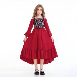 Robe médiévale vintage pour filles, style victorien, Renaissance, avec volants, costume de prairie coloniale - Product Image 1
