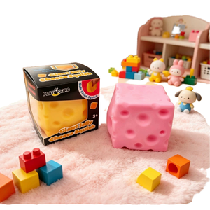 ของเล่นบีบคลายเครียดรูปชีสสี่เหลี่ยมขนาดใหญ่พิเศษ ยอดนิยม ทำจากผงชีสและมอลโทส เนื้อนุ่ม บีบแล้วคืนรูปช้า เหมาะสำหรับผู้ใหญ่ - Product Image 3