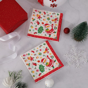 Christmas Cartoon Printed Paper Napkins 250mm X 250mm For Party And Banquet Use - Product Image 2