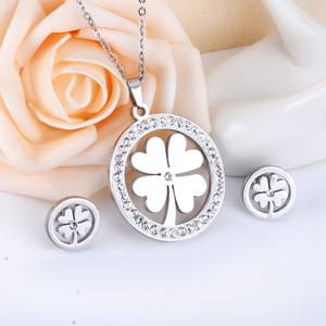 Conjunto <span class=keywords><strong>de</strong></span> Joyería Fina <span class=keywords><strong>de</strong></span> Moda para Uso Diario, Chapado en Oro <span class=keywords><strong>de</strong></span> 18k, Cristal Australiano, Trébol <span class=keywords><strong>de</strong></span> Cuatro Hojas, Marca Famosa - Product Image 2