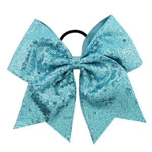 Wholesale Sequin Tail Bow <strong>Hair</strong> Ties for Teenagers Custom Designs Cheerleading Streamer Ponytail Holders As Party <strong>Hair</strong> Accessory - Product Image 5