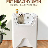 Baignoire pour animaux de compagnie USMILEPET, professionnelle, pour petits chiens et chats, avec panneau de commande, 4 lumières LED à bulles, ozone, température constante, spa pour animaux