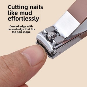 Nuevo cortaúñas antisalpicaduras de acero inoxidable, juego de una pieza y cinco piezas de alta estética para manicura y pedicura, venta al por mayor - Product Image 4