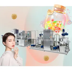 Leaf shape apple cider vinegar gummies depositing Line jelly balls production line fruit juice flavor candy making machine