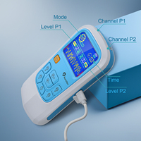 Stimulateur musculaire TENS Unit Masseur d'impulsions électronique rechargeable avec 4 coussinets réutilisables