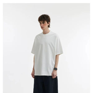 เสื้อยืดคู่รักสไตล์ญี่ปุ่น คอตตอนเนื้อหนัก 280 กรัม สีดำขาวล้วน แฟชั่นหรูหราขายส่ง สำหรับทุกเพศ - Product Image 3