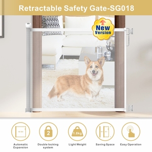 Barrière de sécurité rétractable en maille pour bébé Prodigy, durable, multifonctionnelle, portable, pour la sécurité des enfants et des animaux domestiques, pour la cuisine, les escaliers, les portes, en métal - Product Image 6