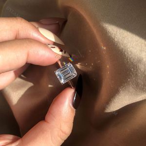 Dylam Luxury Best Quality S925 Silver Rings Band 8a Zircon Rectangle Ring Jewelry Size 6 to <b>9</b> Wedding Rings for Women - Product Image 2