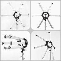 Tube lumineux LED professionnel pour photographie 120W, dimmable 3200-5500K, éclairage de studio pour caméra, 6 tubes lumineux, matériau plastique et métal