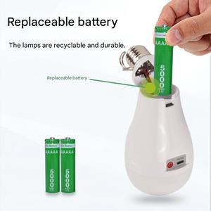 <span class=keywords><strong>Ampoule</strong></span> LED portable automatique <span class=keywords><strong>rechargeable</strong></span> IP65 1200mAh avec crochet pour la maison, le camping et les situations d'urgence, en plastique avec <span class=keywords><strong>batterie</strong></span> - Product Image 6