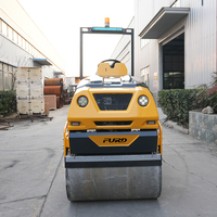 Compacteur vibrant à double tambour diesel/essence à prix abordable pour asphalte, rouleaux compresseurs routiers 1500 kg
