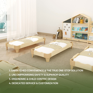 Hikeylove Montessori rắn gỗ giường đơn & bé nôi cho phòng ngủ phòng khách & Trường học sử dụng mẫu giáo daycare cot đồ nội thất - Product Image 2
