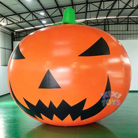 Décorations d'Halloween gonflables géantes en PVC durable personnalisées pour l'extérieur, citrouille LED gonflable de 5 m de haut pour les événements de fête d'Halloween